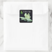 Sticker Carré Je T'Aime Fleur Rosebud Blanc (Sac)