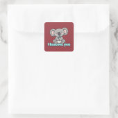 Sticker Carré Je t'aime Koala (Sac)