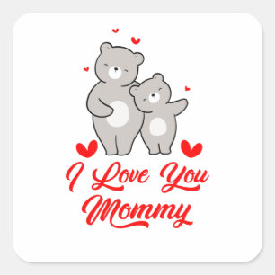 Sticker Carré Je T'Aime Maman