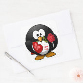 STICKER CARRÉ "JE T'AIME" PENGUIN (Enveloppe)
