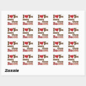 Sticker Carré Je t'aime plus que le bacon (Feuille)