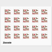 Sticker Carré Je t'aime plus que le bacon (Feuille)