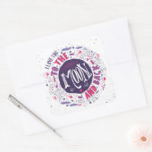 Sticker Carré Je T'Aime Sur La Lune Et De Retour (Enveloppe)