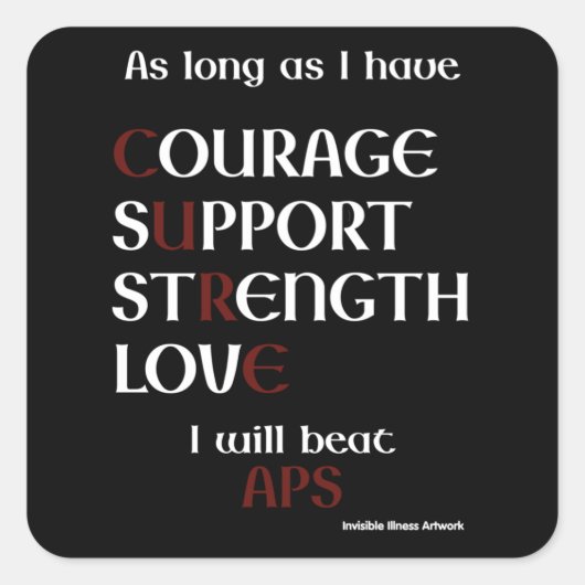 Sticker Carré Je Vais Battre...APS (Devant)