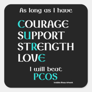 Sticker Carré Je Vais Battre...PCOS