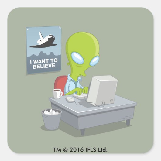 Sticker Carré Je Veux Croire (Devant)