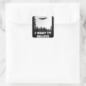 Sticker Carré Je veux croire (Sac)