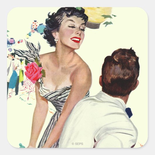 Sticker Carré Je veux un homme (Devant)