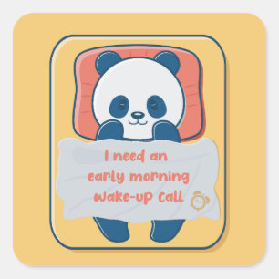 Sticker Carré Je veux un réveil matinal
