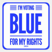 Sticker Carré Je vote le démocrate bleu (Devant)