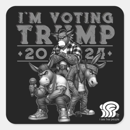 Sticker Carré JE VOTE pour TRUMP 2024 (Devant)