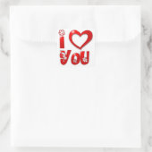 STICKER CARRÉ "JE VOUS AIME" FLEURS SUPER (Sac)
