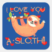 Sticker Carré JE VOUS AIME UNE JOURNÉE DE Saint-Valentin drôle (Devant)