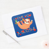 Sticker Carré JE VOUS AIME UNE JOURNÉE DE Saint-Valentin drôle (Enveloppe)