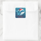 Sticker Carré Je Vous Souhaite Une Baleine D'Un Temps Ce Noël (Sac)