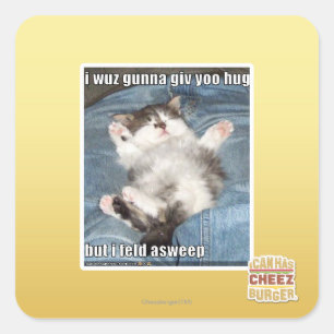 Sticker Carré Je wuz gunna vous donne un câlin