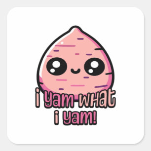 Sticker Carré Je Yam Ce Que Je Yam ! Cute Yam Pun Classic