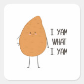 Sticker Carré Je Yam Ce Que Je Yam ! Super Yam Vegetable Pun (Devant)