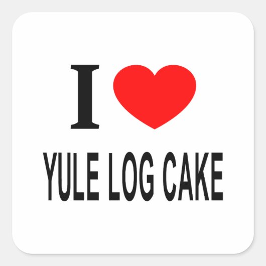 STICKER CARRÉ JE ❤️ YULE JOURNAL GÂTEAU J'AIME YULE JOURNAL GÂTE (Devant)
