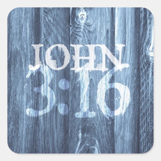 Sticker Carré Jean 3:16...Pour Dieu si aimé le monde (Devant)