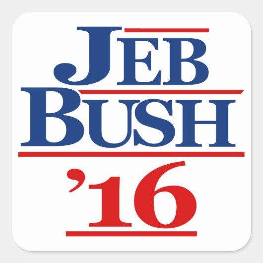 Sticker Carré Jeb Bush 2016 (Devant)