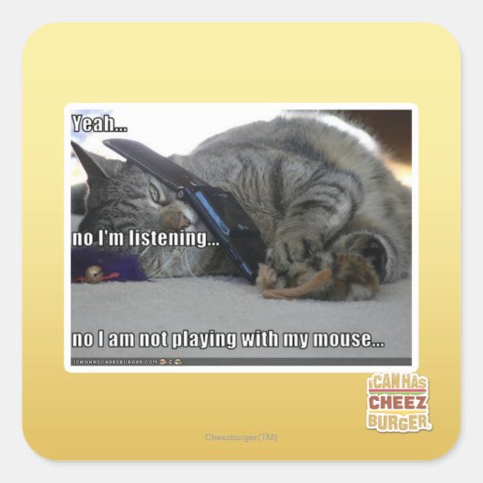 Sticker Carré J'écoute (Devant)