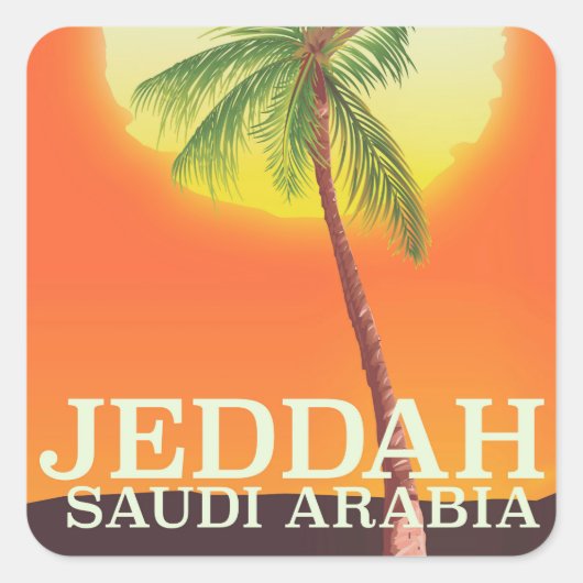Sticker Carré Jeddah Arabie Saoudite affiche de vacances (Devant)