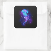 Sticker Carré Jellyfish éclatante couleur (Sac)