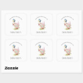 Sticker Carré Jemima Duck 'Ce Livre Appartient' Plaque Enfants (Feuille)