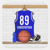 Sticker Carré Jersey Blue and White Basketball (Devant)