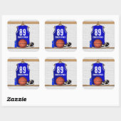 Sticker Carré Jersey Blue and White Basketball (Feuille)