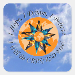 Sticker Carré J'espère que je rêve Je crois que je serai CRPS RS