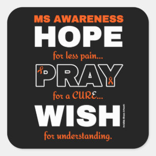 Sticker Carré J'espère que je souhaite...MS