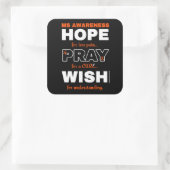 Sticker Carré J'espère que je souhaite...MS (Sac)