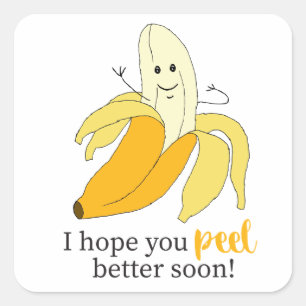 Sticker Carré J'espère que vous Peignez mieux Bananas Puns Carto