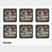 Sticker Carré Jester Approuvé Shenanigans Circus Clown (Feuille)