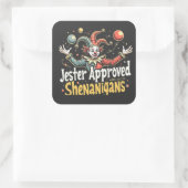 Sticker Carré Jester Approuvé Shenanigans Circus Clown (Sac)