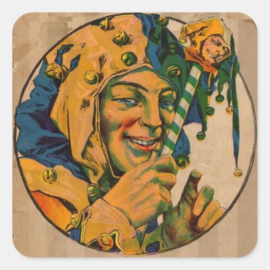 Sticker Carré jester des années 1920 (Devant)