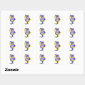 Sticker Carré Jester Violet Et Vert (Feuille)