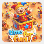 Sticker Carré Jesters toybox (Devant)