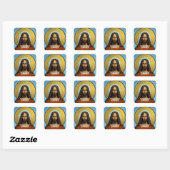 Sticker Carré Jésus (Feuille)
