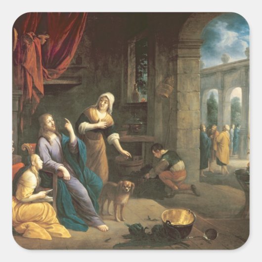 Sticker Carré Jésus à la Maison de Martha et Marie (Devant)