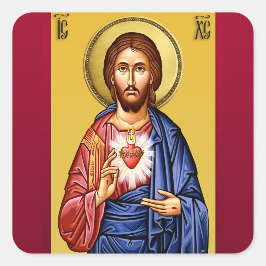 Sticker Carré Jésus Christ fils de Dieu nouveau (Devant)