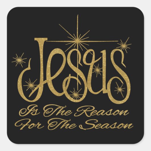 Sticker Carré Jésus Est La Raison Pour La Saison Noël (Devant)