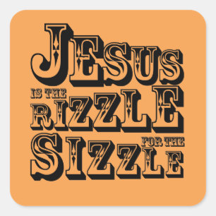 Sticker Carré Jésus est le rizzle pour le grésillement