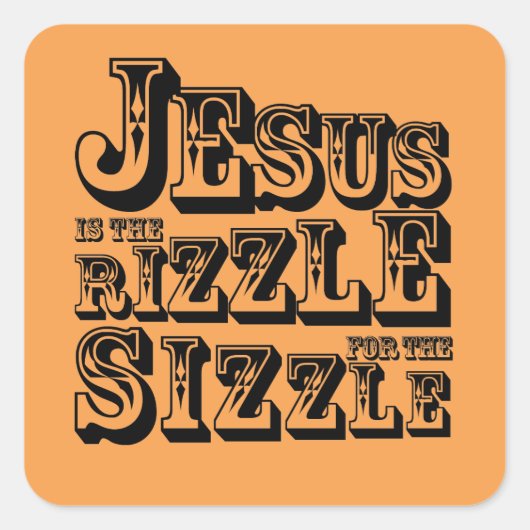 Sticker Carré Jésus est l'énigme de la bruine (Devant)
