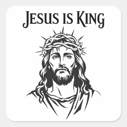 Sticker Carré Jésus est roi (Devant)