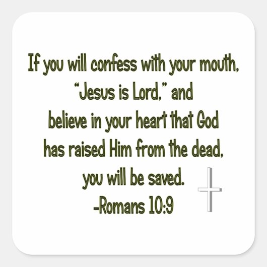 Sticker Carré Jésus est Seigneur (Devant)