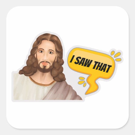 Sticker Carré Jésus J'Ai Vu Ça (Devant)