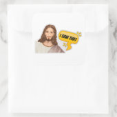 Sticker Carré Jésus J'Ai Vu Ça (Sac)